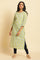 Green Floral Printed Straight Kurta