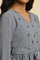 Dusk Blue Embroidered Gathered Dress