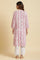 Pink Abstract Print Kurta