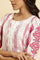 Pink & White Kantha Printed Kurta