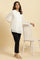 White Socking Chiffon Swiss Dot Western Top