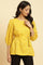 Yellow Minimal Embroidered Western Top With Belt