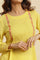 Yellow Embroidered Pintuck Top