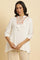 Ecru Embroidered Solid Top