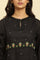 Black Floral Embroidered Western Top