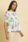Ecru Floral Printed Peplum Top