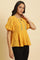 Yellow Peplum Top With Embroidered Yoke