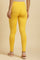 Yellow Cotton Ljersey Lycra Tights