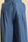 Blue Pleated Solid Parallel Pants