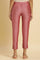 Pink Festive Solid Slim Pants