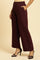 Wine Pin Tuck Trouser Pants