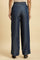 Blue Wide Leg Denim Flared Pants