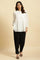 Black Straight Trouser With Button Tab On Hemline