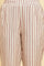 Beige Straight Pants With Red Stripes