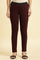 Maroon Solid Skinny Rayon Legging