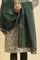 Dark Green Kota Dupatta With Gota Border