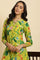 Green Floral Printed A-Line Kurta & Pants Co-Ord Set