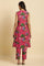 Pink Floral Printed Sleeveless Kurta & Pants Co-Ord Set