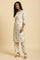 Beige Glitter Printed Kurta And Straight Pants Set