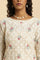 Beige Glitter Printed Kurta And Straight Pants Set