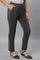 Grey Solid Straight Fit Trousers With Pintuck Detail