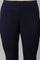 Navy Blue Solid Skinny Fit Cotton Tights With Slip On Closure