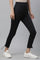 Black Solid Skinny Fit Yoga Tights With Drawstring