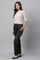 Black Solid Straight Fit Pants With Side Pockets