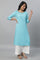 Blue Round Neck Casual kurta
