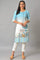Blue Printed Straight kurta