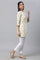 Beige Floral Printed Textured kurta