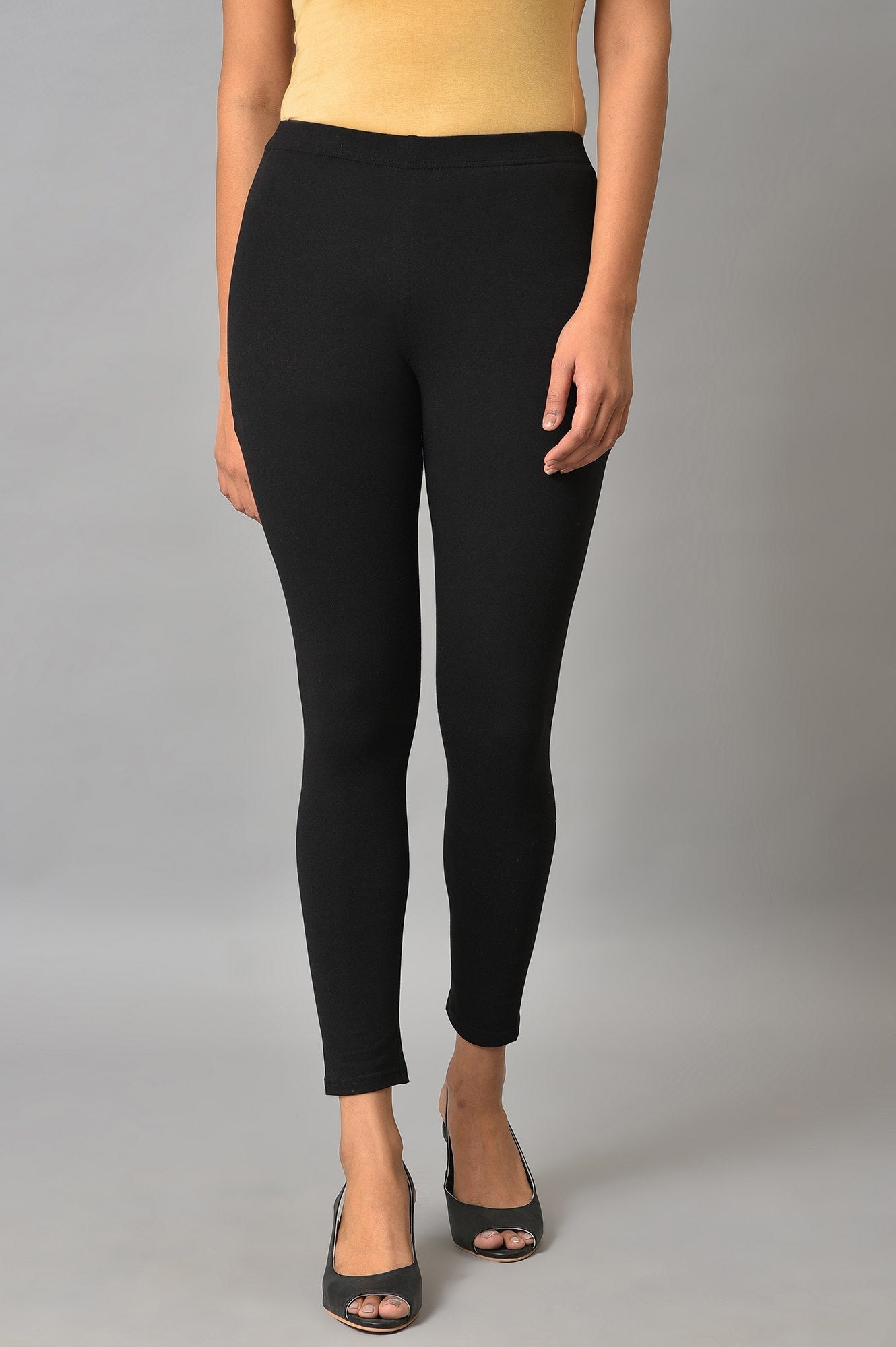 Black Cotton Lycra Tights
