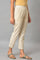 Beige Straight Fit Trouser Pants