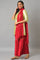 Green Embellished kurta With Red Sharara And Dupatta