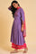 Purple Embroidered kurta, Pants And Dupatta Set