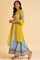 Lime Yellow Printed Long Dress & Dupatta Set