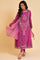 Dark Pink Sequined Anarkali kurta, Tights & Dupatta Set