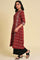 Dark Red A-Line Printed kurta