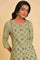 Light Green Embroidered Yoke Printed kurta