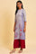 Purple Print Mix Straight Summer Kurta