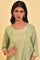 Green Mock Layered Embroidered kurta