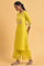 Yellow Embroidered Shantun Festive kurta