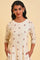 Ecru Glitter Floral Print Mix kurta