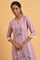 Light Purple Printed Straight kurta