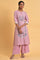 Light Purple Printed Plus Size Straight kurta