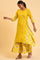 Yellow Glitter Printed Angrakha Jumpsuit