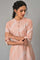 Plus Size Pink Matrix Printed Circular Shirt Dress With Belt