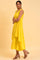 Yellow Fashionable Sleeveless Draped Dress