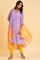 Purple Solid kurta With Stitched Drape