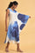 Blue One-Sided Sleeve Kaftan Dress